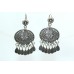 Earrings Silver 925 Sterling Drop Dangle Women Traditional Oxidized Engrave B583